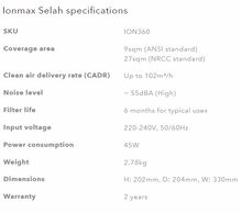 Ionmax ION360 Selah UV HEPA Air Purifier