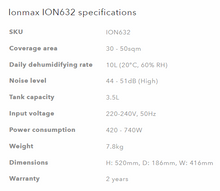 Ionmax ION632 Desiccant Dehumidifier